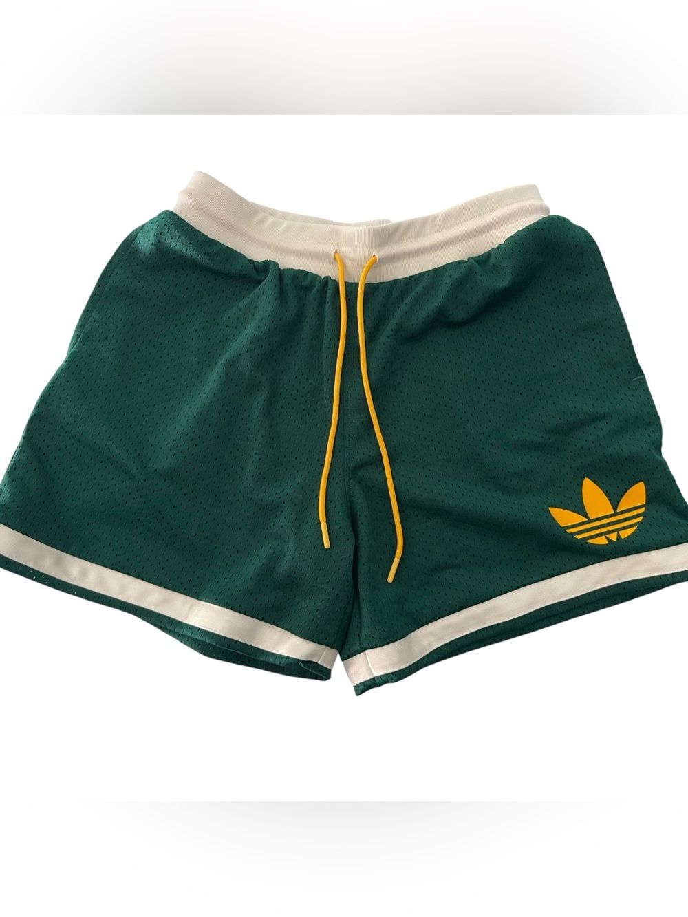 Adidas Originals OG Men’s Small Green Mesh Basketball Shorts Trefoil Retro